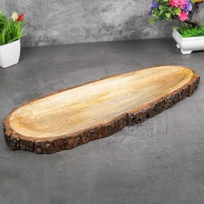 GHAZI SHOPPEE Wooden Papaya Tray Tray