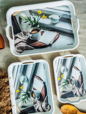 Goodhomes SER-HAND-TS3P-UNWI Tray(Pack of 3)