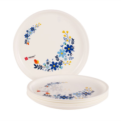 Urban Magic Floral Printed plates set of 6 Rice Plates(Pack of 6, Microwave Safe)