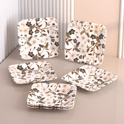 Castleite Bliss Wavy Daze Melamin Side Plates Set for Serving Snacks, 7 Inches Quarter Plate(Pack of 6)