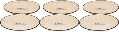 caffeine Ceramic Handmade White Marble Matte Style 10 inch_NEW PTD11 Dinner Plate(Pack of 6, Microwave Safe)