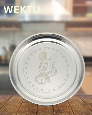 WEKTU STAINLESS STEEL KANJAK PLATE/GIFT/18CM/FOOD GRADE PASS/1PC/1 Quarter Plate(Microwave Safe)