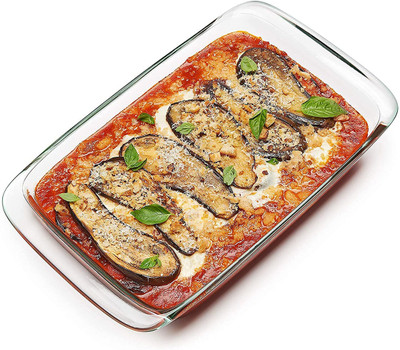 AGARO Elite Glass Baking Tray, Borosilicate Glass, Rectangle Shape, Transparent, Baking Dish(Microwave Safe)