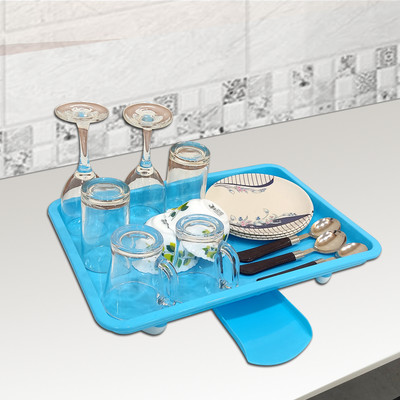 SMART SLIDE Plastic Tray (12X17 Inch) for Dish Drainer Basket/Dish Drainer Drip Tray Tray(Microwave Safe)