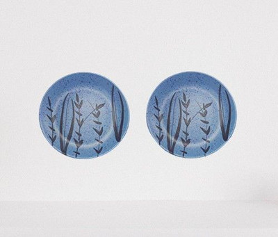 caffeine Handmade Classic Turqouise Dinner Plates 10 inch_NEW PTD411 Dinner Plate(Pack of 2, Microwave Safe)