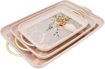 NAYASA Prosper Serving Tray Set of 3 Big Medium and small Tray(Pack of 3)