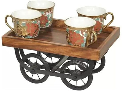 WallHeaven Wooden Redi Shape Tray,Moveable Snacks Serving Tray Tray Serving Set(Pack of 1)