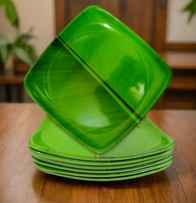 Inpro Elevate Your Dinner Experience with our Melamine Square Serving Plates Set of 6 Half Plate(Pack of 6)