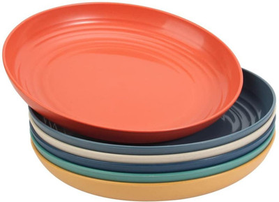 OICIA NEW1_Wheat Straw Kitchen s, Unbreakable Kids s, Nasta s, Salad s Dinner Plate(Pack of 6, Microwave Safe)