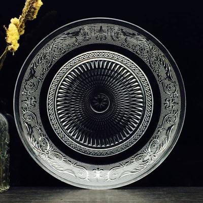 Zenvick Glass Fruit Plate (7 inch) Dinner Plate(Microwave Safe)