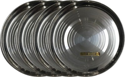 SHINI LIFESTYLE Steel khoumcha, Dinner plate, plate laser, affordable plate, 30 cm Dinner Plate(Pack of 4)