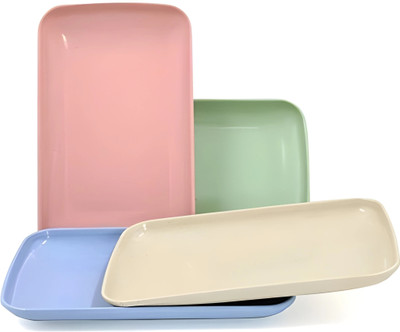openZest Multicolor Eco-friendly Lightweight Wheat Straw Small Snack Plate(2Pcs) Dinner Plate(Pack of 2, Microwave Safe)
