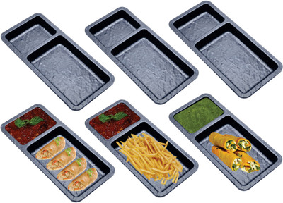 ZIDO 6 Multipurpose Starter Platter for all type of snacks Sizzler Tray(Pack of 6)