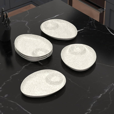 TWINK Multi-Purpose Kitchen Serving Platter: Deluxe Melamine Crockery Set of 4 Tray(Pack of 4)