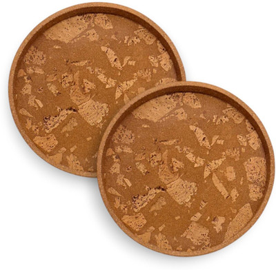 Stacpro Natural Mix Breakfast, Tea, Coffee & Snacks Serving Cork Tray(Pack of 2)