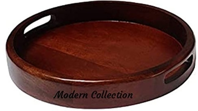 MODERNCOLLECTION Handmade Wooden Multipurpose Round Serving Tray Tray