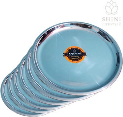 SHINI LIFESTYLE Stainless steel Plate, quarter plate, Dinner plate, breakfast plate, thali 30cm Dinner Plate(Pack of 6)