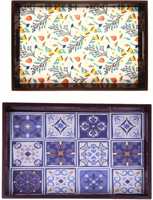 Espoir bloom NEW25_handicrafts serving combo set of 312 EB-T140 Tray(Pack of 2)