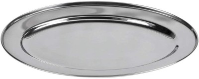 Dynore Stainless Steel Heavy Oval Serving Tray/ Starter Serving Tray/ Rice Serving Tray Rice Plates