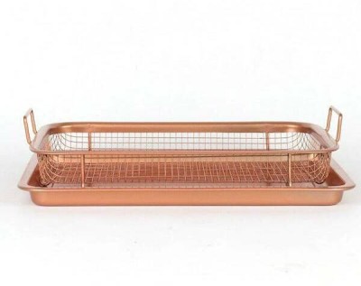 keskriva Microwave/Over ,Copper Crisper,Oven Mesh Baking Tray Chips Crisping Sectioned Plate(Microwave Safe)