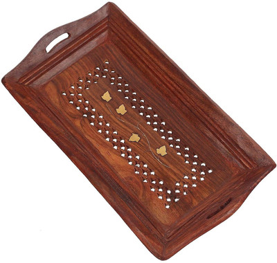 S F ENTERPRISES Wooden Serving Tray, Tea/ Coffee Tray for Tableware, Dinnerware & Kitchenware Tray