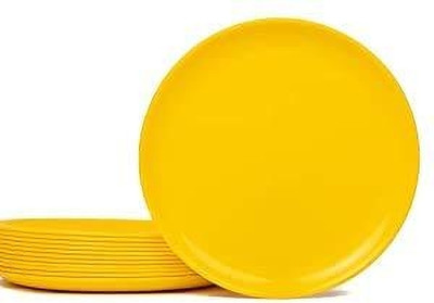 Kanha yellow 12 @ Dinner Plate(Pack of 12, Microwave Safe)