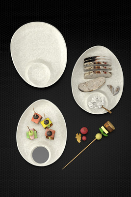 TWINK Multi-Purpose Kitchen Serving Platter: Deluxe Melamine Crockery Set of 3 Tray(Pack of 3)