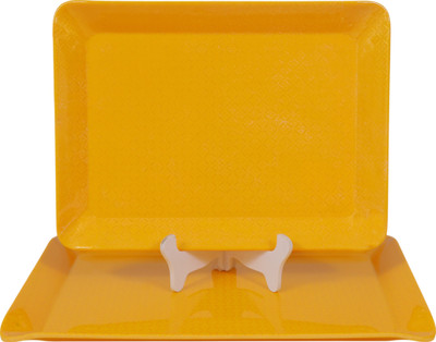 AURKA Rectangular Melamine Serving Trays Geomatric Pattern | Ideal for Serving Dishes Tray(Pack of 2, Microwave Safe)