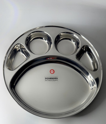 Carbon Round 5 IN 1 Bhojan Plate Set of 6 Dinner Plate(Pack of 6)