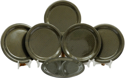 Ariya Serving Plate Melamine 11 Inch Dishwasher Safe Use for Home Dinner Dinner Plate(Pack of 6, Microwave Safe)