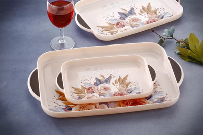 Venial Premium Quality Plastic Set of 3 Serving Tray For Daily Kitchen Use Tray Tray(Pack of 3)