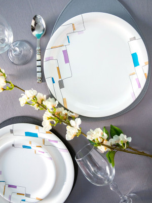 Servewell Set Rnd 28 cm - Cityscape Dinner Plate(Pack of 6)