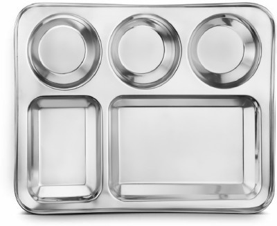 Classic Essentials Stainless Steel 5 in 1 Compartments Bhojan Thali Dinner Plate