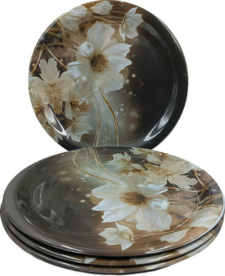 Perfectdine Melamine Heavy dinner plate set of 4 pcs vine New 04 Dinner Plate(Pack of 4, Microwave Safe)
