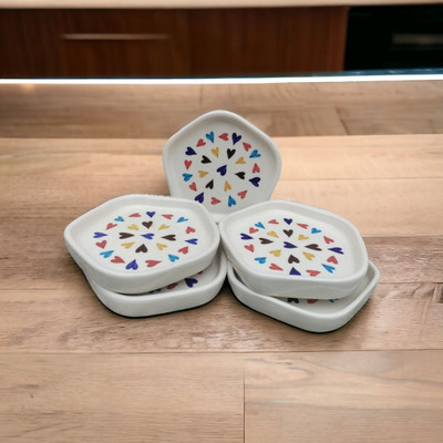 Malaikah KE-PLTR-HRT-PK5 Quarter Plate(Pack of 5)