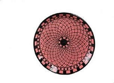 caffeine Ceramic Handmade Pink Flower Print 7 inch_NEW PTD296 Quarter Plate(Pack of 4, Microwave Safe)