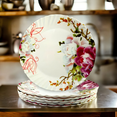 Inpro Upgrade Your Kitchen with our Square Melamine Plates Set Half Plate(Pack of 6)