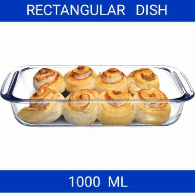 DULARIYA 1000ml Clear Glass Baking Dish for Oven Cooking Casserole Dish Rectangular Baking Dish(Microwave Safe)