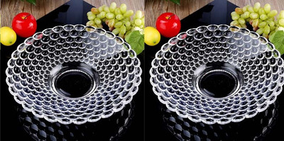 AFAST Self-Design Glass Plate Use For Serving And Multi Use, Pack Of 2 - E2 Dinner Plate(Pack of 2)