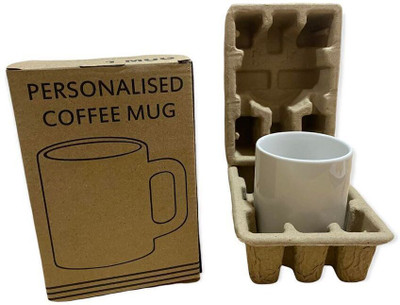 CAREMAX IMPEX Sublimation Mug Pulp Packaging Tray with Outer Box | Durable and Protective Tray(Pack of 50, Microwave Safe)