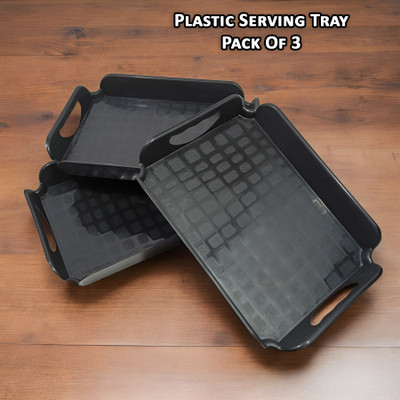 Inpro Easily stackable for efficient storage-Unbreakable Small Tray made up of Plastic Tray(Pack of 3)