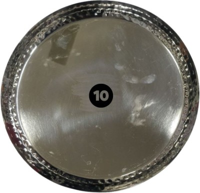 KMH Stainless Steel Thali, Plate for Dinnerware Dinner Plate(Pack of 6, Microwave Safe)