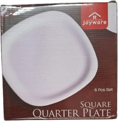 joyware Square quarter plastic plate set of 6 Quarter Plate(Pack of 6, Microwave Safe)