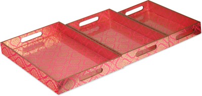 Karigar Creations MDF Serving Trays - 3 Piece Set Tray(Pack of 3)