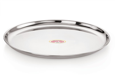 NIRLON Stainless Steel Chaina Plate / Lunch Thali 1pcs Rice Plates