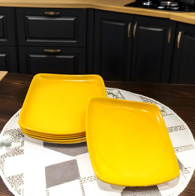 Inpro Serve Snacks in Style with our Square Half Plate Perfect for Kitchen and Dining! Half Plate(Pack of 6)