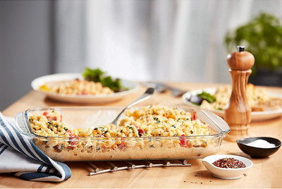 TINSUHG Cookware, Baking Dish for Oven, Transparent, Rectangle Set of 1-1600 ml Baking Dish(Microwave Safe)
