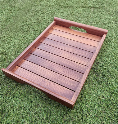 Lookee Shopee Rosewood Sheesham Wood Handmade & Handcrafted Wooden Large Size Serving Tray (Set of 2) Tray