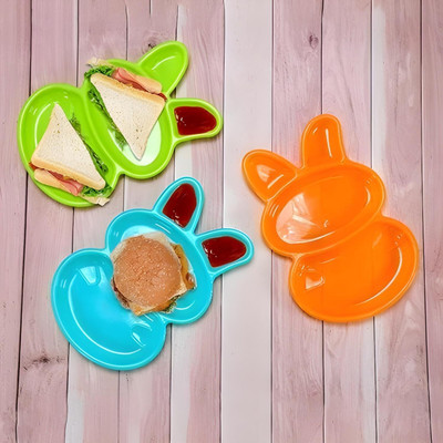 VIDORA Rabbit Plate 6 Pc Set Quarter Plate(Pack of 6)
