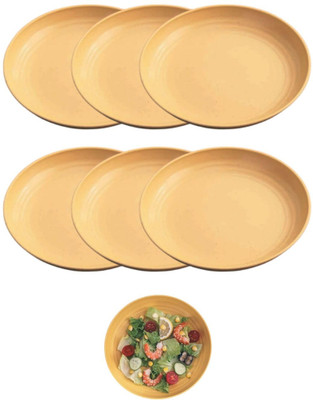 Sugalsu Wheat Straw Round Plates Set, Unbreakable Chip Resistant, Lightweight, Reusable Dinner Plate(Pack of 6)